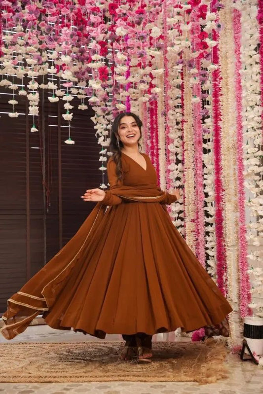 Festive Wear Designer Long Anarkali Gown With Dupatta