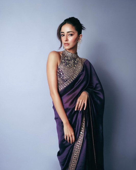 Party Wear Purple Color Rangoli Silk With Sequence Work Saree