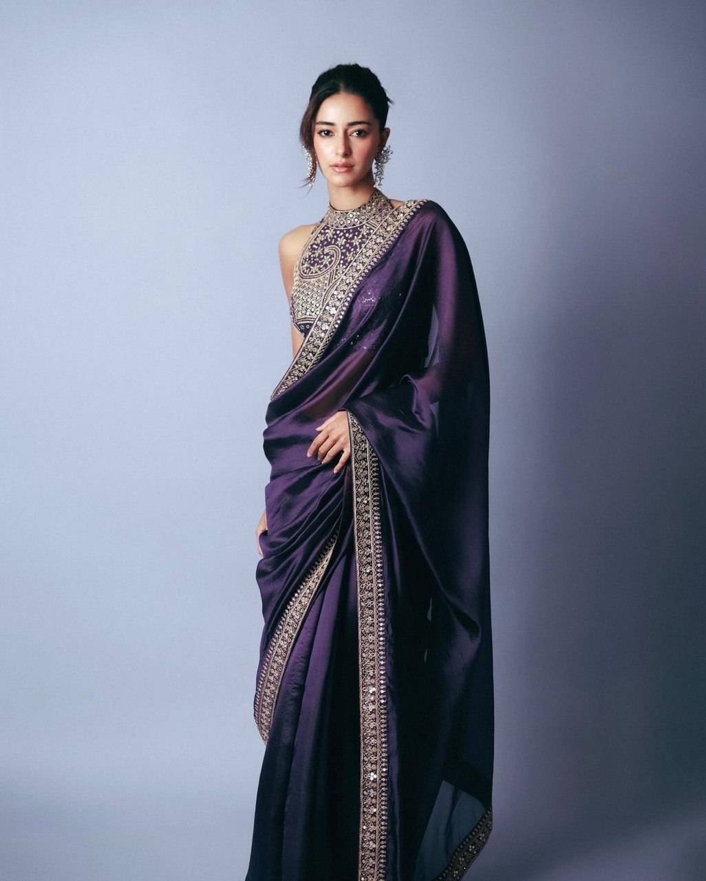 Party Wear Purple Color Rangoli Silk With Sequence Work Saree
