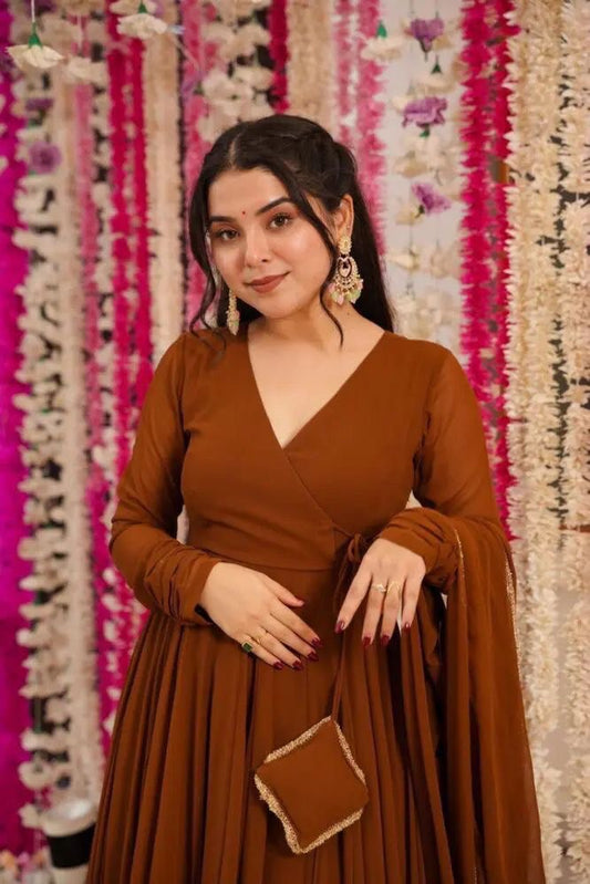 Festive Wear Designer Long Anarkali Gown With Dupatta
