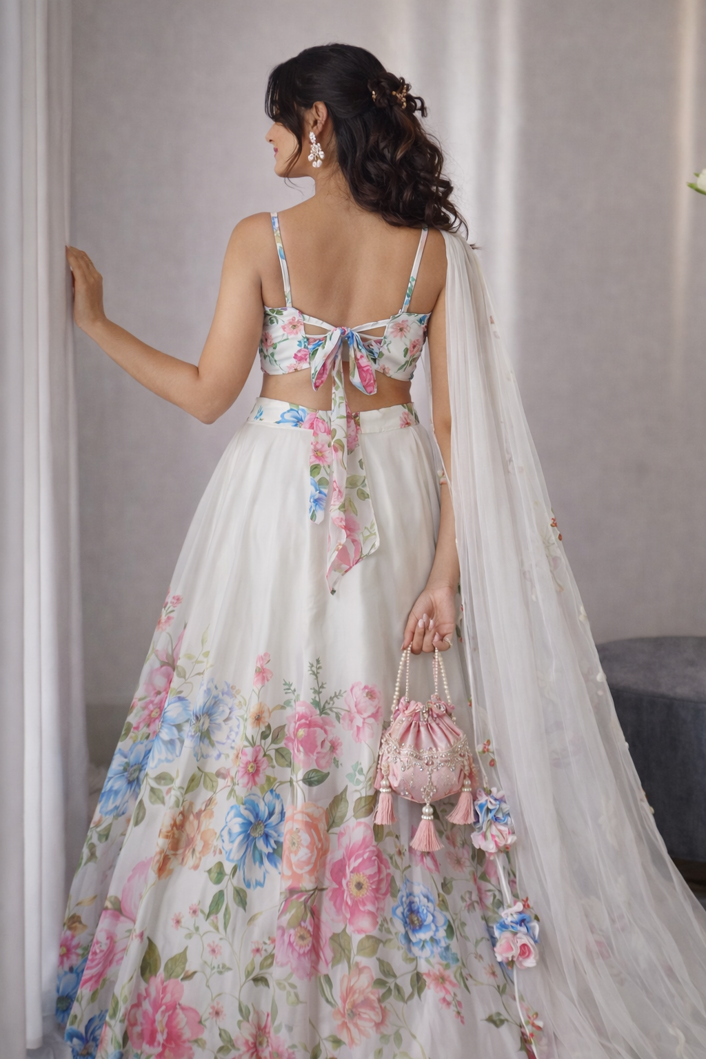 White Color Designer Fully Flair Ready to Wear Lehenga