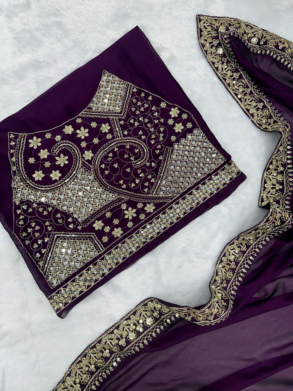 Party Wear Purple Color Rangoli Silk With Sequence Work Saree