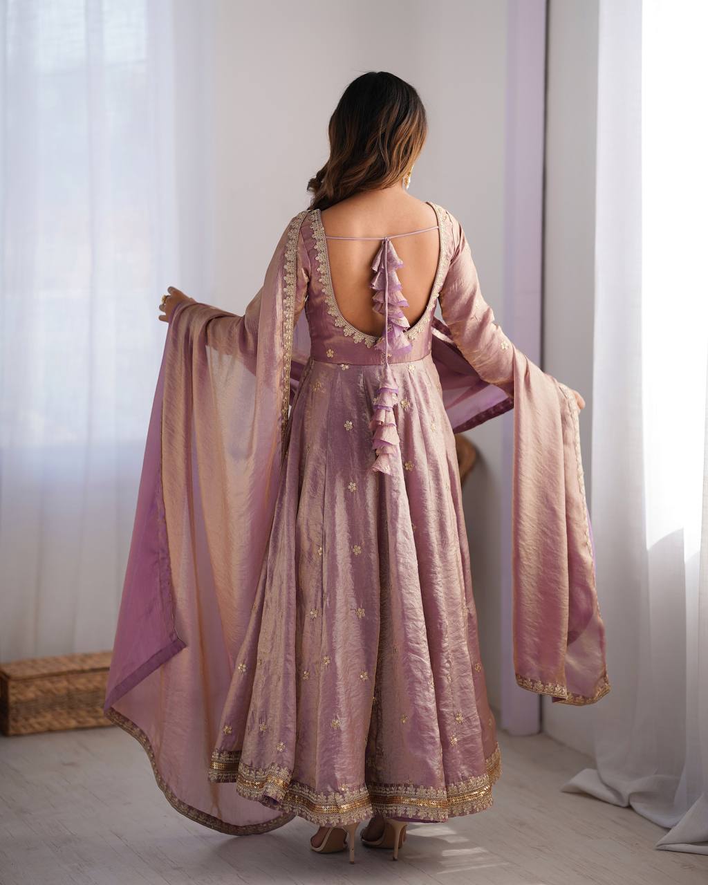 Pink Color Designer Wedding Wear Sequence Work Anarkali Suit