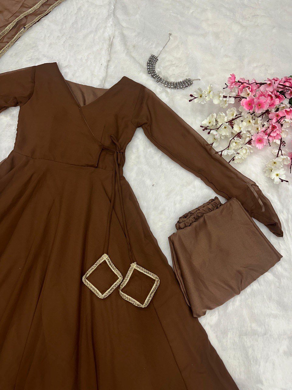 Festive Wear Designer Long Anarkali Gown With Dupatta