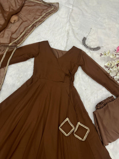 Festive Wear Designer Long Anarkali Gown With Dupatta