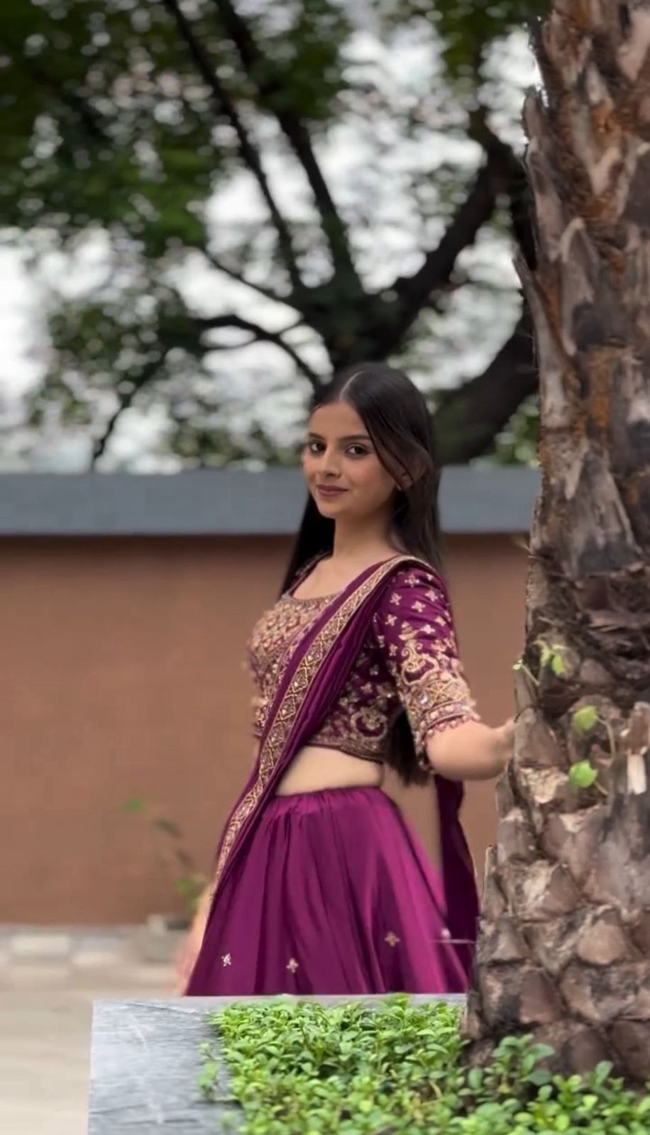 Purple Color Chinon Silk With Embroidery Work Lehenga Choli