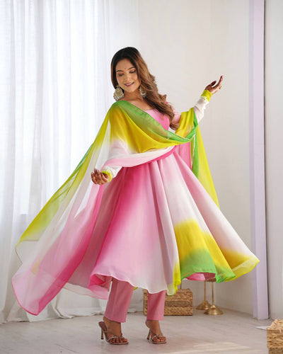 Multi Color Wear Georgette Wear Anarkali Suit