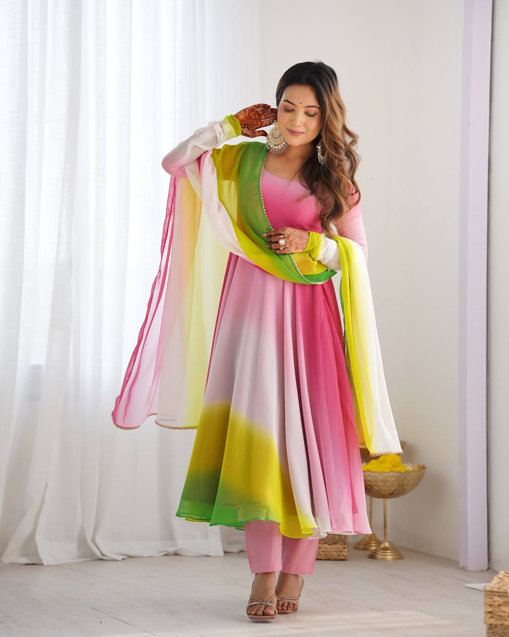Multi Color Wear Georgette Wear Anarkali Suit