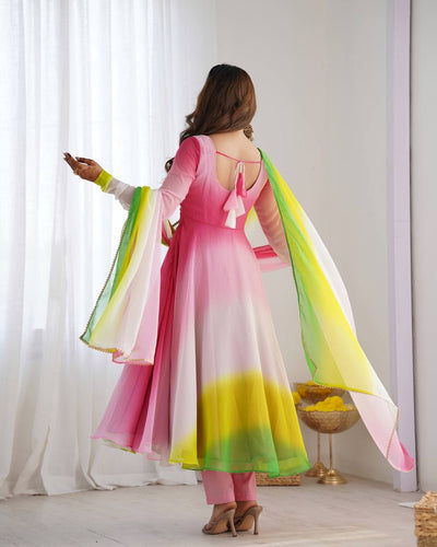 Multi Color Wear Georgette Wear Anarkali Suit