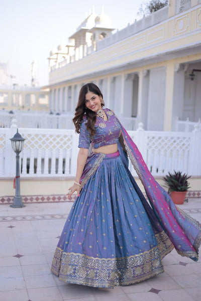 Purple Color Wedding Wear Heavy Lehenga Choli