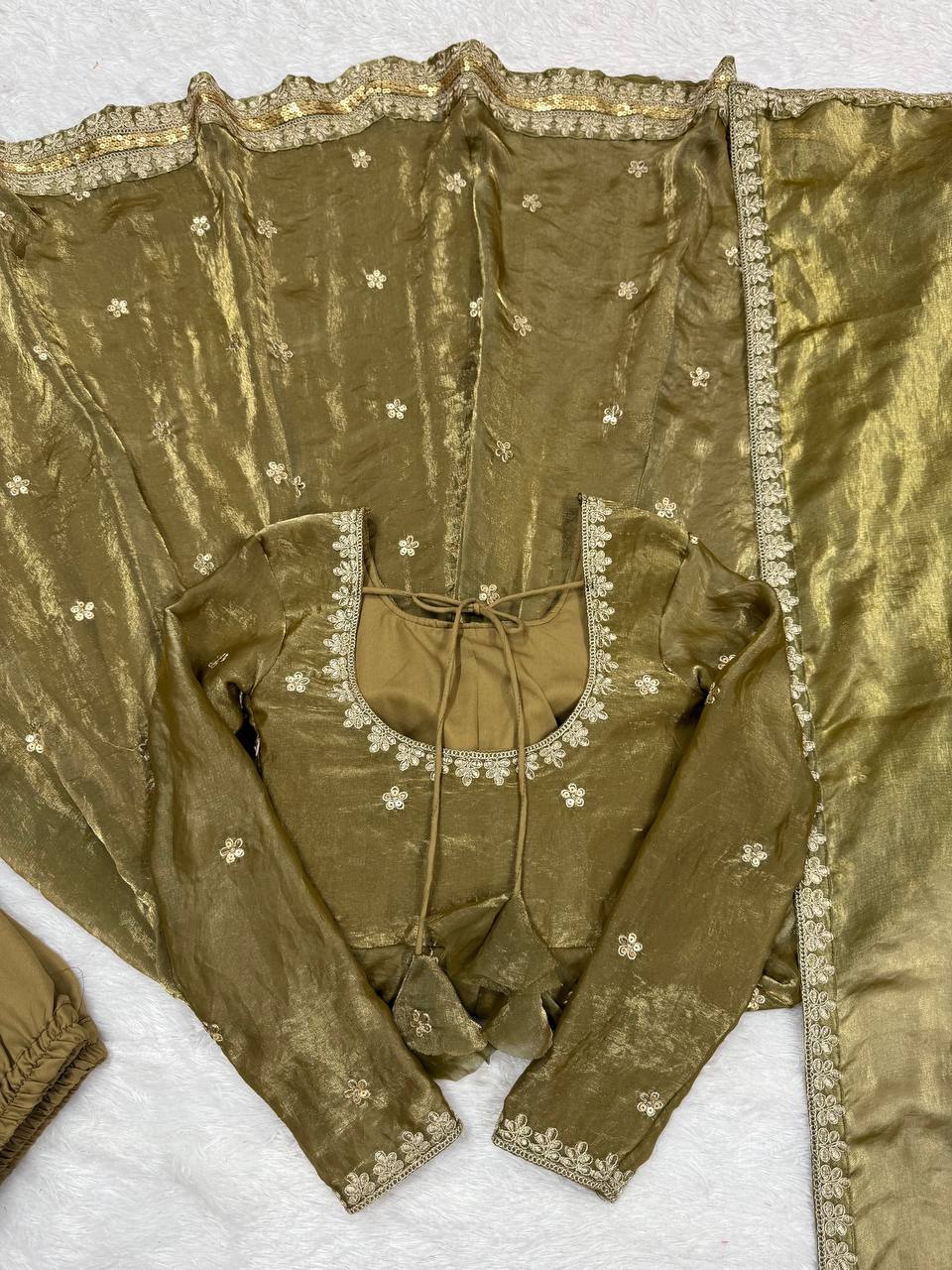 Mahendi Function Wear Designer Gown With Dupatta
